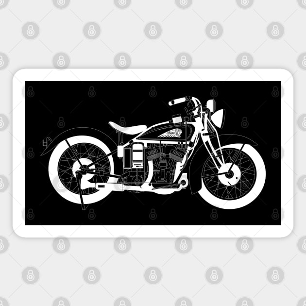 Indian Scout White Outline Magnet by kindacoolbutnotreally